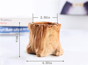 Vasi da <span class=keywords><strong>fiori</strong></span> in ceramica per interni Vasi da 4.35 pollici succulenti per fioriera piccoli vasi in ceramica per <span class=keywords><strong>Cactus</strong></span> Set 4 Pack albero ceppo succulento - Product Image 4