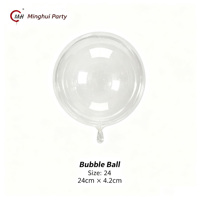 Ballon transparent en TPU multi-tailles, boule à bulles Bobo, grande ouverture, ballon vide transparent pour lumière LED, décoration de fête d'anniversaire, mariage, bricolage