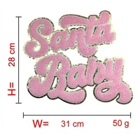 En gros, Patchs en chenille thermocollants tendance, Appliques brodées DIY thème Noël, Père Noël et bébé, en PU pour capuches et chapeaux
