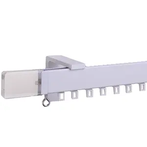 Rail de suivi de rideau en aluminium silencieux, glissières de douche, roulettes de rail pour rideau simple et double, rail pour poulie, vente en gros