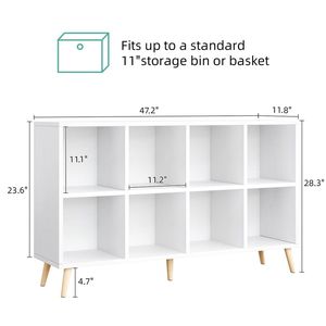 Libreria Moderna in Legno Multi-Cubo con Gambe, <span class=keywords><strong>Design</strong></span> Autonomo, Ripiani Aperti Personalizzabili, Organizzatore per Stoccaggio - Product Image 5