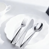 Service de table jetable portable en céladon au design crème et aux thèmes délicats, avec couverts en acier inoxydable, compatible lave-vaisselle