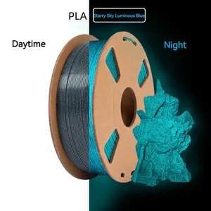 Bagliore brillante nel blu scuro/verde cielo stellato filamento flessibile 3d stampa 1kg 1.75mm 3d stampante pla filamento