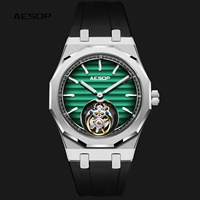 Aesop Tourbillon Automatikuhr Luxuriöse Saphir Edelstahl Fliegendes Tourbillon Uhrwerk Mechanische Uhren Individuelles Logo