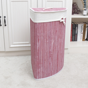 Bamboo Laundry Hamper Storage Baskets <strong>Bins</strong> for Dirty Clothes in Bath Room - Product Image 3
