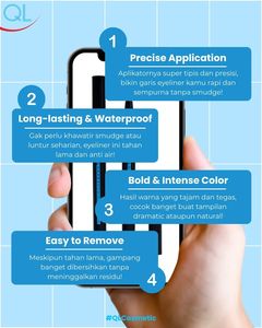 QL แดรามีติก อายไลเนอร์ 1 กรัม ฮาลาล ให้ความคมชัดสีดำเข้มแบบกันน้ำ ด้วยดีไซน์แบบปากกา ไม่เลอะเปื้อน - Product Image 4