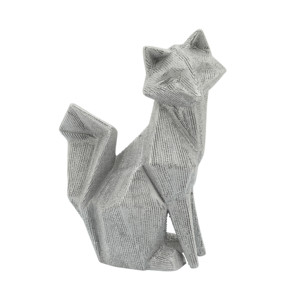 Scultura di Volpe in Ceramica, Ornamento Geometrico per Decorazione Casa, Ufficio e Bagno - Product Image 1