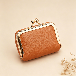 Multiple Solid Color <b>Small</b> Kiss Lock PU Pouches Large Batch Wholesale For Matching Accessory Pouch Combination Sets - Product Image 1