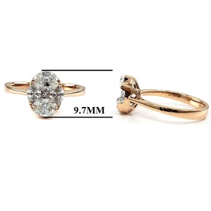 Fast Production Jewelry Beautiful Best Quality 18k Solid Pink Gold Natural Diamond Oval Detailed Cluster Rings for Girl - Product Image 2