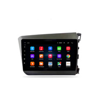 Layar Radio Mobil Navigasi Android, untuk Honda Civic 2012-2015 LHD/RHD Stereo Headunit Perangkat Din Ganda Quad Octa-core
