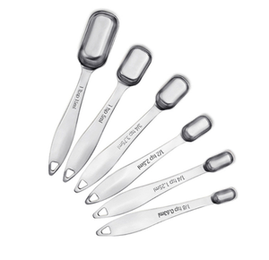 square Stainless Steel <b>Measuring</b> Cup <b>Measuring</b> <b>Spoon</b> 6-Piece Set Seasoning <b>Spoon</b> Baking <b>Measuring</b> Seasoning <b>Spoon</b> with Scale - Product Image 5