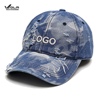 Casquette de baseball en jean délavé vintage, broderie personnalisée, 6 panneaux, ajustable, chapeau de luxe tendance pour hommes et femmes