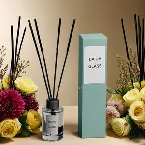 OEM Custom Private Label Empty clear Round air Freshener Glass Essential Oil <b>Reed</b> <b>Diffuser</b> Bottle 100ml With Box <b>for</b> Home Decor - Product Image 2