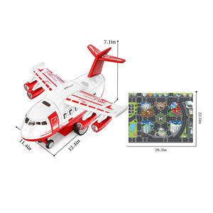 <span class=keywords><strong>Juego</strong></span> de 3 Aviones de Juguete Deformables con Almacenamiento, Avión de Inercia de Ingeniería Urbana con Luz y Música, 4 Mini Coches, Set de Vehículos para Niños - Product Image 3