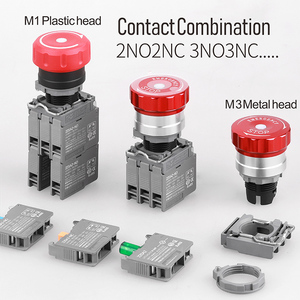Interruttore di Arresto di <span class=keywords><strong>Emergenza</strong></span> a Fungo in Metallo da 22mm con Luce LED, 2NC 3NO 3NC, 20A Alta Corrente, V0 IP65, Pulsante Rosso di Arresto Urgente - Product Image 6