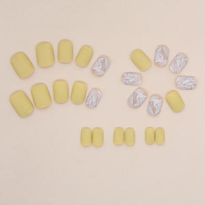 <span class=keywords><strong>Uñas</strong></span> Postizas de Color <span class=keywords><strong>Amarillo</strong></span> en Oferta, Novedad, Venta al por Mayor, 24 Piezas, <span class=keywords><strong>Uñas</strong></span> de Alta Gama <span class=keywords><strong>con</strong></span> Recubrimiento, Forma de Almendra, ABS, <span class=keywords><strong>Uñas</strong></span> Postizas Personalizables - Product Image 3