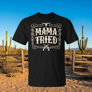 Camiseta Mama Tried Western para regalo del Día de la Madre, algodón negro, unisex, talla para adultos S M L XL XXL - Product Image 3