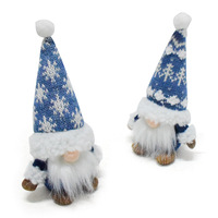 Nouveaux ornements de Noël-Petites figurines naines en bleu, poupée sans visage, flocon de neige Rudolph Goblin Articles de décoration de Noël