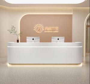 Mostrador de Recepción Moderno y Personalizado 2026, Mostrador de Recepción Blanco para Spa - Product Image 5