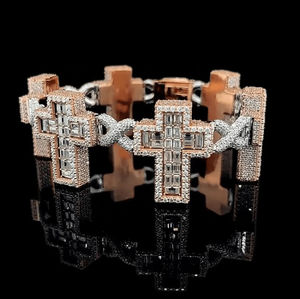 Minimal 925 Sterling Silver Cuban Link Bracelet Lab Grown Moissanite Diamond Premium Finish Jewelry - Product Image 1