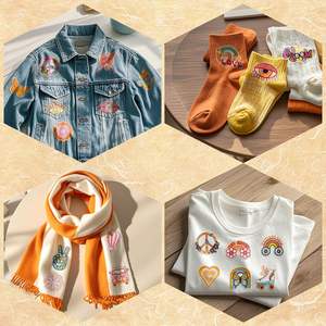 Patch thermocollant en <span class=keywords><strong>feutre</strong></span> brodé <span class=keywords><strong>Mandala</strong></span> Bohème avec motifs complexes, marque OEM pour jupes bohèmes et hauts hippies - Product Image 3