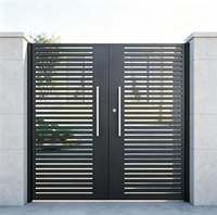 Portail Coulissant Automatique de Luxe Écologique en Aluminium au Design Artistique pour Entrée Sécurisée des Maisons, Éléments Naturels, Jardin et Cour