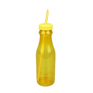 Pet Water Bottle With <b>Straw</b> <b>Reusable</b> Beverage Packaging Travel Use Custom Made Color Unisex - Product Image 4