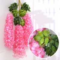Décoration suspendue artificielle en soie faite à la main pour mariage, intérieur, plafond, fleur de haricot, glycine, Noël, Pâques, Fête des Mères