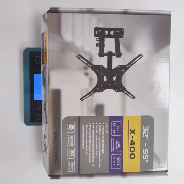 X-400 Black Steel Full Motion TV Mount 32"-55" VESA 100-400mm Screen Stand Top Shelf Hidden Vertically Adjustable Swivel