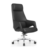 Chaise de bureau exécutive ergonomique à dossier haut en cuir reconstitué avec accoudoirs pivotants rembourrés et coussin épais pour de longues heures de travail