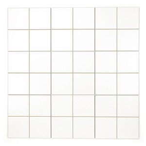 Piastrella bianca opaca 20x20 pre-tagliata, formato 10x10, per rivestimento di pareti e pavimenti - Product Image 1