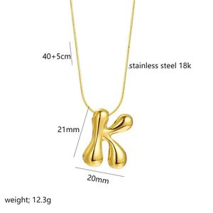 Gran oferta, cadena de acero inoxidable, globo, 26 letras del alfabeto, collar de letras iniciales de burbujas de acero inoxidable - Product Image 4