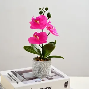 Kunstmatige Vlinder Orchidee Bladeren Real Touch Verschillende Kleuren Goedkope Pot Nep Orchidee Bloemplanten Arrangement