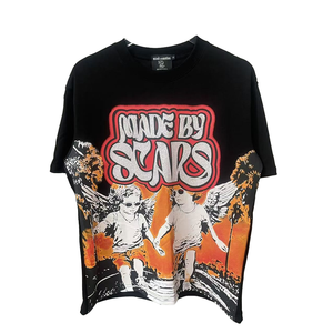 Hỗn Hợp Cảm Xúc Thiên Thần Kim Cương Ngắn Tay Áo T-Shirt Chất Lượng Cao Bán Buôn Quần Áo 300 Gram Dệt Kim Giản Dị Trống - Product Image 1