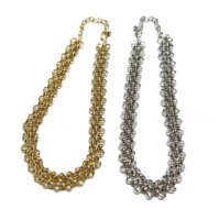 Nouveauté : Ensemble collier ras-du-cou cubain en strass, chaîne dorée à maillons tendance, style punk rappeur, bijoux en alliage de zinc pour soirée