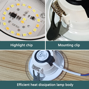 Foco empotrado de 7W <span class=keywords><strong>LED</strong></span> ultrafino brillante de tres colores atenuación sala de estar hogar comercial restaurante pasillo <span class=keywords><strong>focos</strong></span> de <span class=keywords><strong>techo</strong></span> - Product Image 4