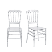 Chaise Chiavari en cristal transparent haut de gamme, anti-rayures, empilable, pour mariage, hôtel, banquet, événements VIP
