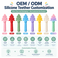 Hochet de dentition pour bébé en silicone motif sapin de Noël, perles en silicone et PVC, perles focales, jouet sensoriel à mâcher OEM ODM