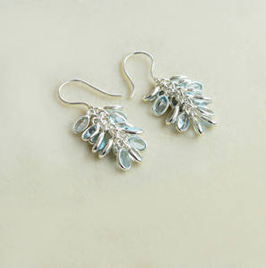 Pendientes de Topacio Azul Celestial en Forma de Gota con Plata 925, Estilo Moderno, Venta al Por Mayor - Product Image 4