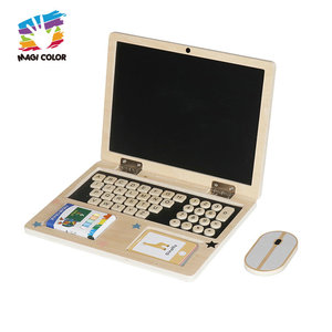 2025儿童木制拼图笔记本电脑玩具互动假装玩电脑画板 & 教育游戏W12B303 - Product Image 2