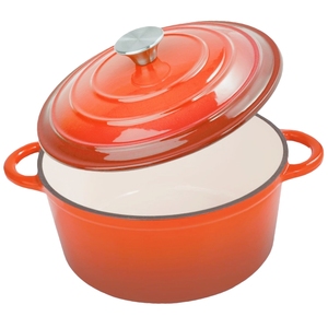 Olla de <span class=keywords><strong>hierro</strong></span> <span class=keywords><strong>fundido</strong></span> <span class=keywords><strong>esmaltado</strong></span> multifunción no tóxica para sopa, cazuelas y horno holandés para hornear pan de masa madre - Product Image 6