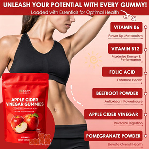 USA Manufactured OEM ODM Apple Cider Vinegar Gummies Organic ACV with Mother Keto B12 <b>Metabolism</b> Gut Immune Detox Vegan GMP - Product Image 2