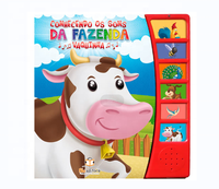 Livre sonore portugais pour enfants Press And Play Floresta et Fazenda, livre éducatif pour enfants