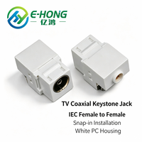 Module d'insertion mural CATV Keystone coaxial TV IEC blanc à clipser pour plaques murales de type 86 avec contacts en alliage de cuivre