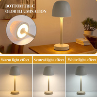 Lampe de table projecteur d'ondulations aquatiques, lampe Aurora, à intensité variable, commande tactile, rechargeable par USB, sans fil, lumière nocturne RGB à ondes océaniques