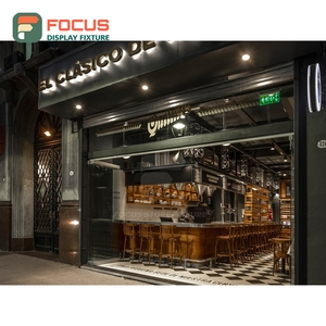 Premium Coffee Merchandise Display Rack Matte <b>Wood</b> Finish Retail Product Zone Bakery Cafe Display Rack - Product Image 5