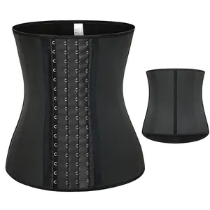 Wholesale leather plus size tummy trimmer reductor hook short body waist trainer corset for women