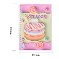 Cuaderno Espiral 3D Personalizado con Diseño de Dibujos Animados, Cubierta de Cuero PU Suave y Elástica, Impresión de Animales Kawaii, Encuadernación de Hojas Sueltas, 60 Hojas, OEM