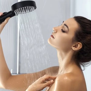 Superhome Accessoires de salle de bain Pommeau de douche à main 6 modes réglable haute pression économie d'eau arrêt à une touche massage chromé - Product Image 3