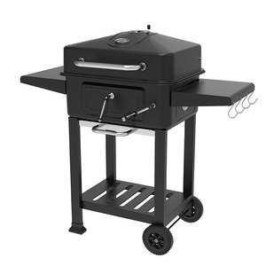 Charcoal Barbecue Grill Square Patio Outdoor Smoker Trolley Multi Functional Rust Prevention Large Size - Product Image 2